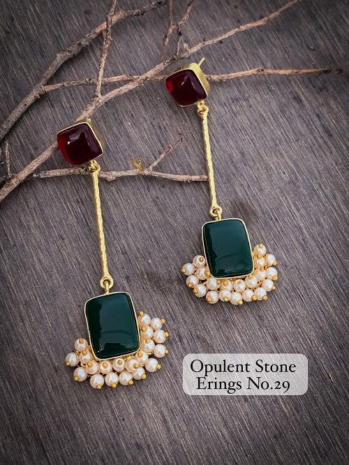 4 Designer Wedding Wear Opulent Stone Earrings Manufacturers
